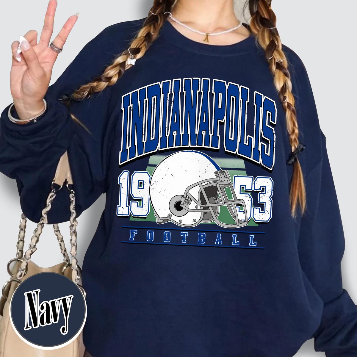 Unisex Indianapolis football vintage crewneck sweatshirt for men and women
