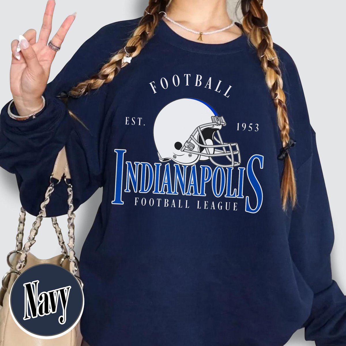 Unisex Indianapolis football vintage crewneck sweatshirt for men and women