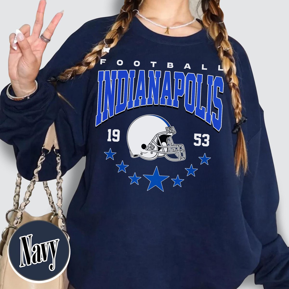 Unisex Indianapolis football vintage crewneck sweatshirt for men and women