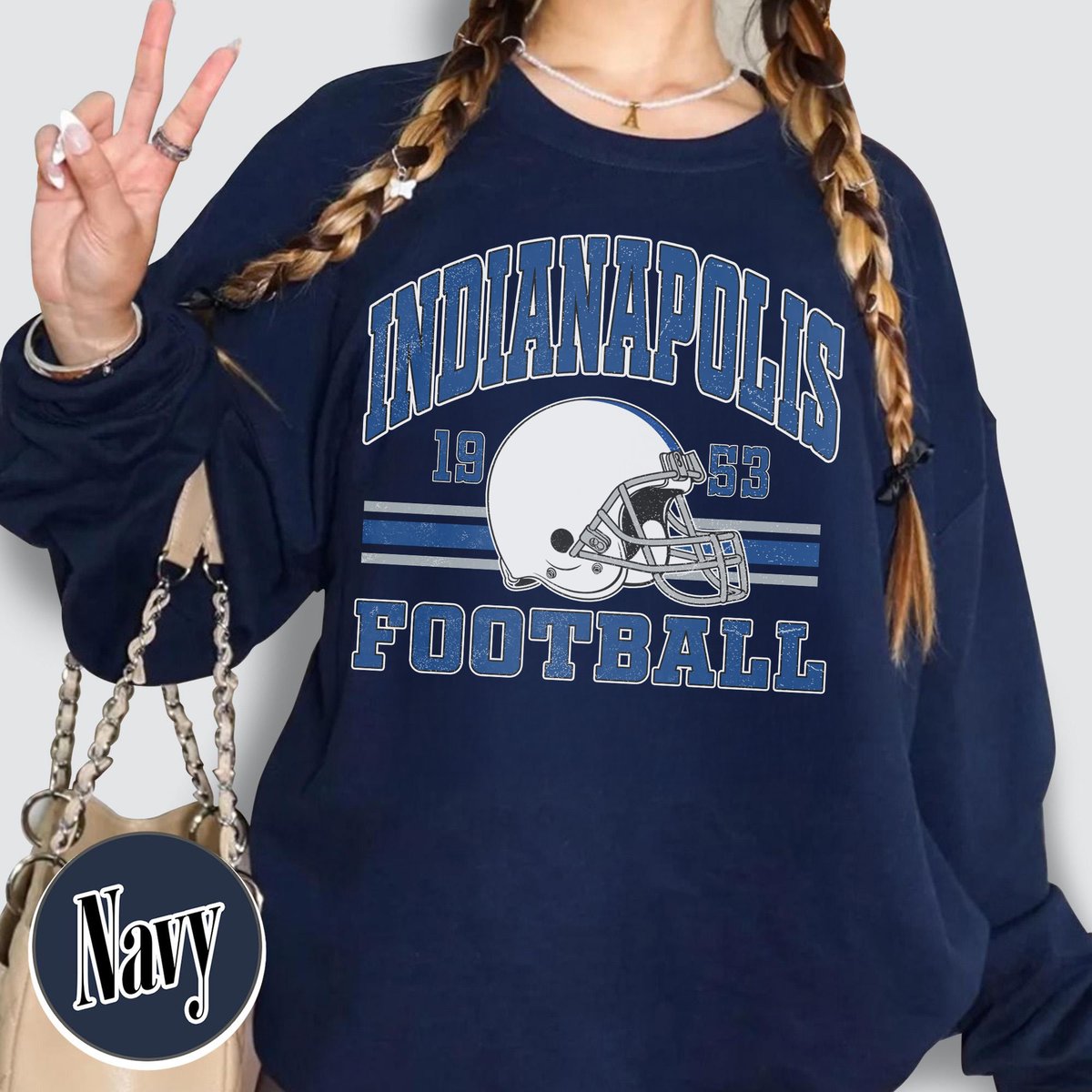 Unisex Indianapolis football vintage crewneck sweatshirt for men and women