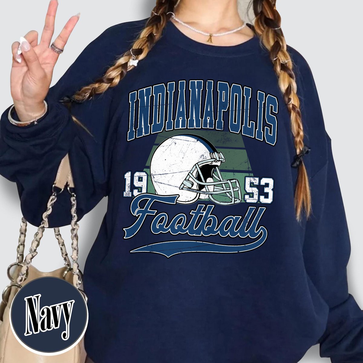 Unisex Indianapolis football vintage crewneck sweatshirt for men and women
