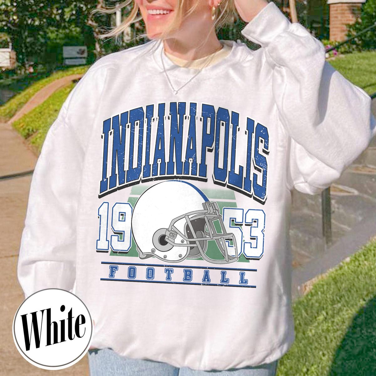 Unisex Indianapolis football vintage crewneck sweatshirt for men and women