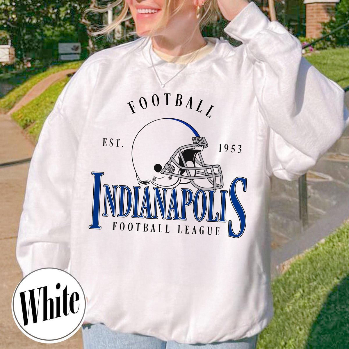 Unisex Indianapolis football vintage crewneck sweatshirt for men and women