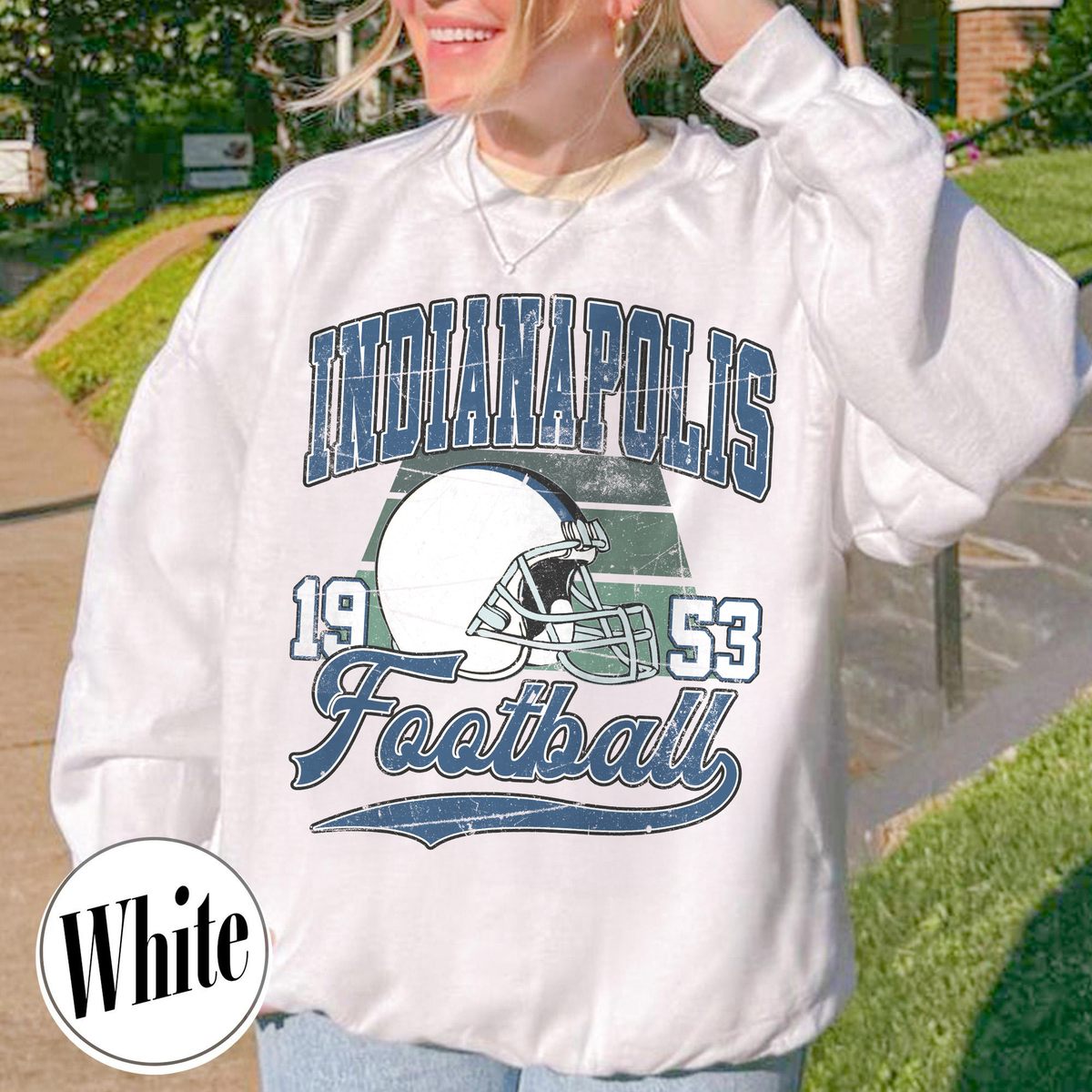 Unisex Indianapolis football vintage crewneck sweatshirt for men and women