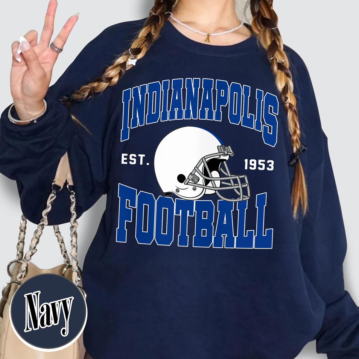Unisex Indianapolis football vintage crewneck sweatshirt for men and women