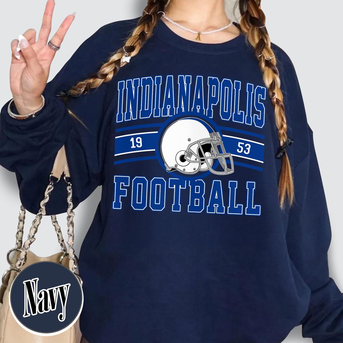 Unisex Indianapolis football vintage crewneck sweatshirt for men and women