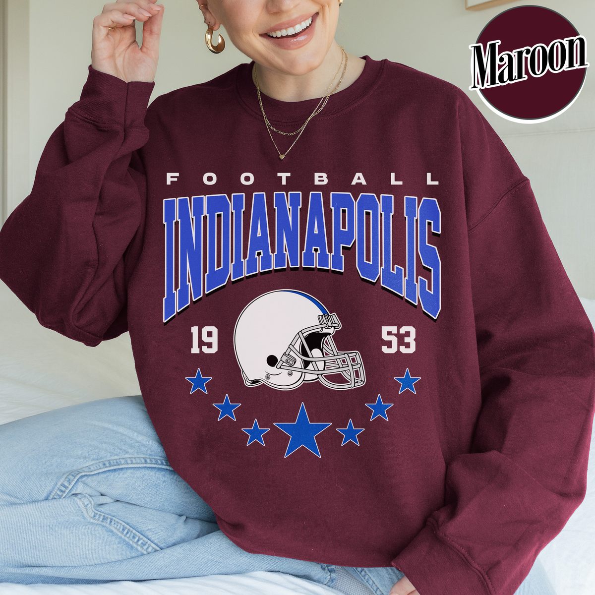Unisex Indianapolis football vintage crewneck sweatshirt for men and women