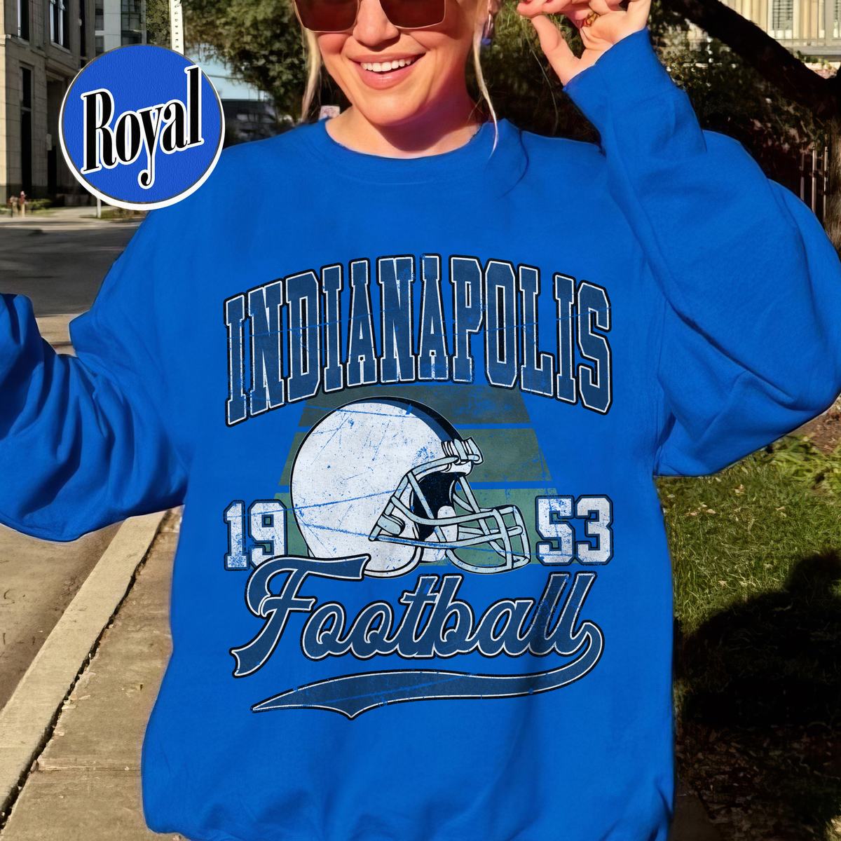 Unisex Indianapolis football vintage crewneck sweatshirt for men and women
