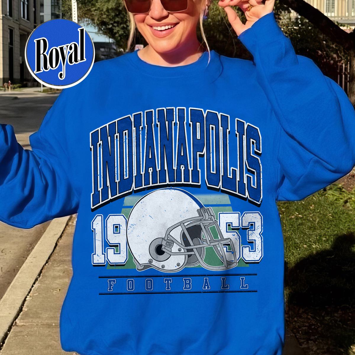 Unisex Indianapolis football vintage crewneck sweatshirt for men and women