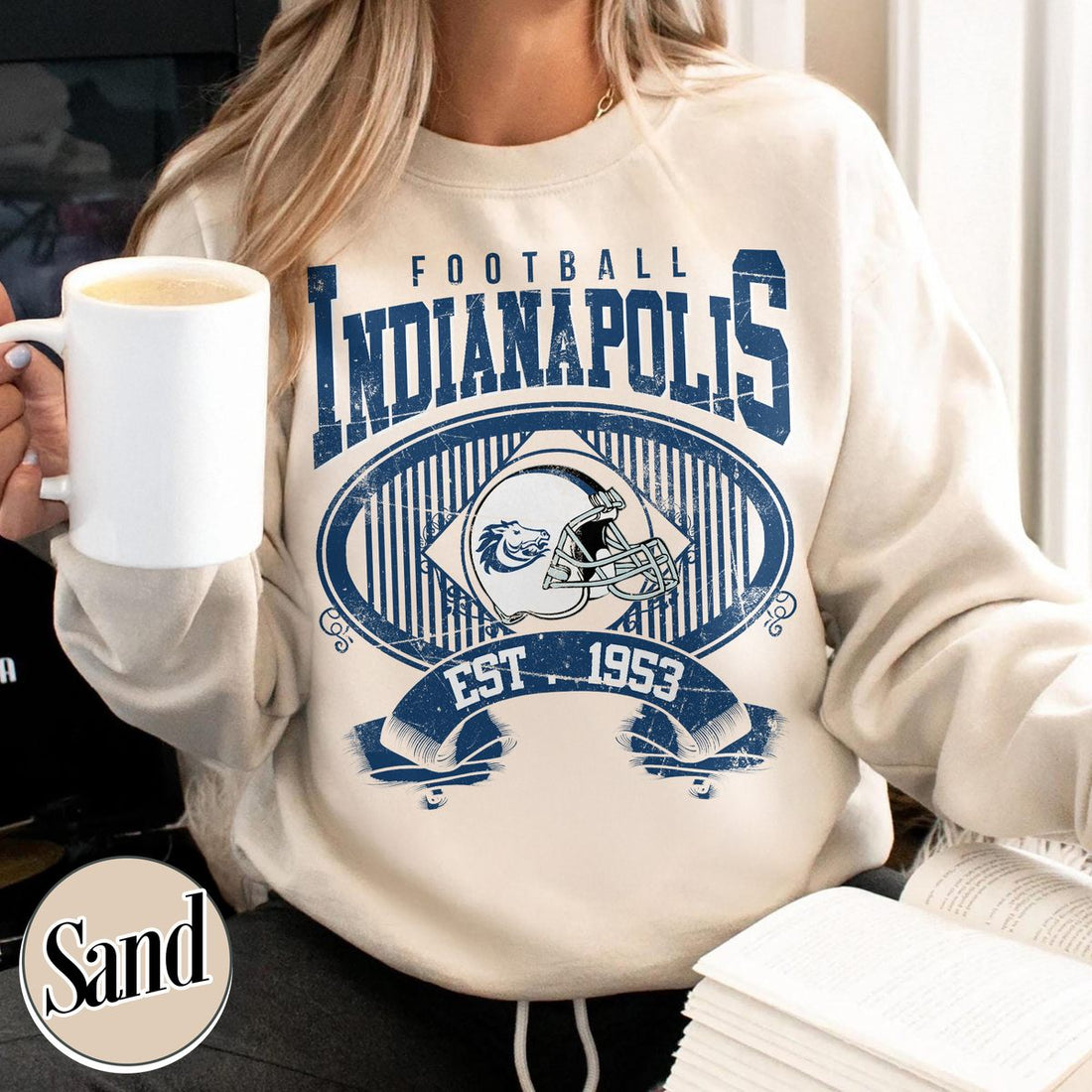 Unisex Indianapolis football vintage crewneck sweatshirt for men and women