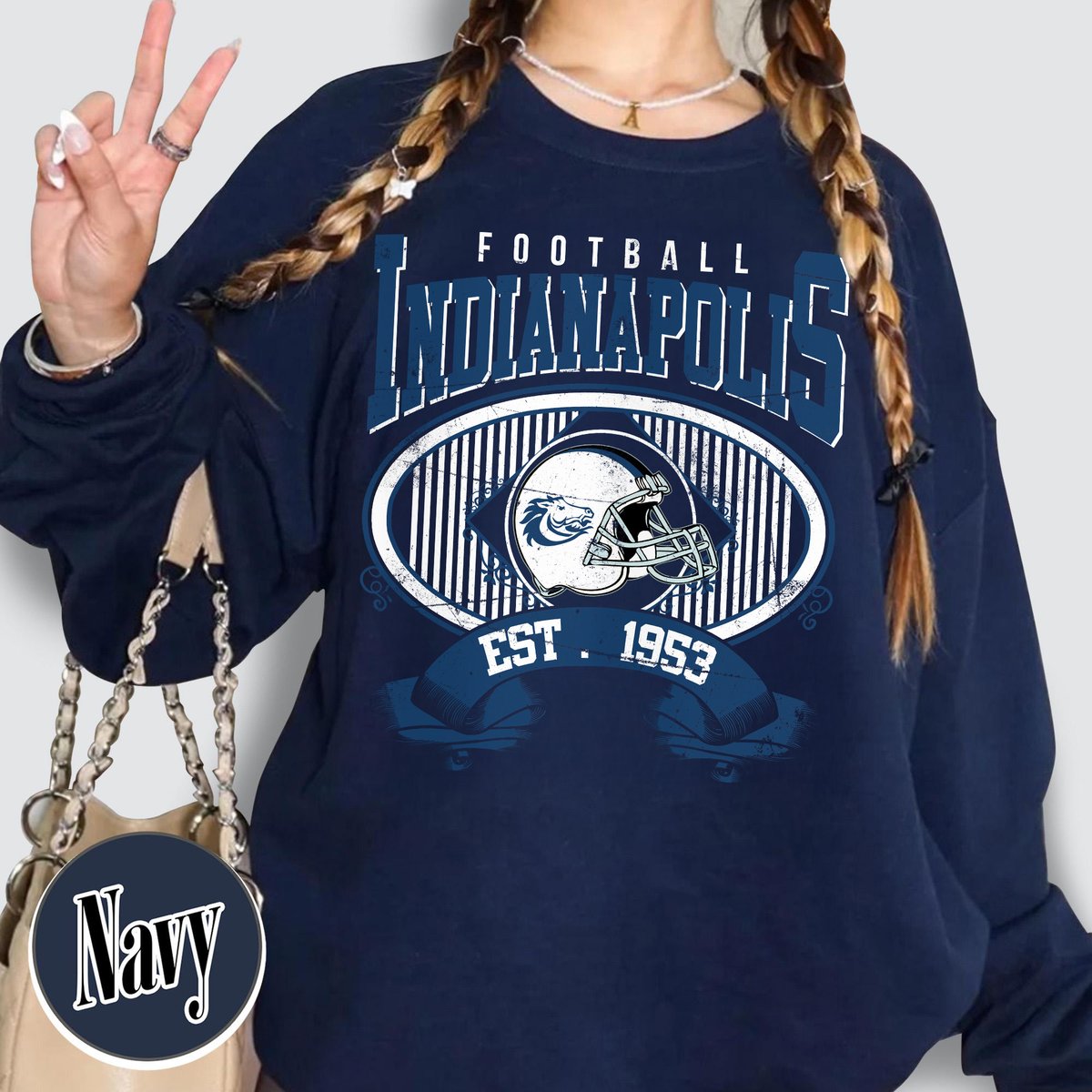 Unisex Indianapolis football vintage crewneck sweatshirt for men and women