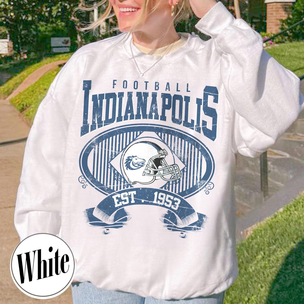Unisex Indianapolis football vintage crewneck sweatshirt for men and women