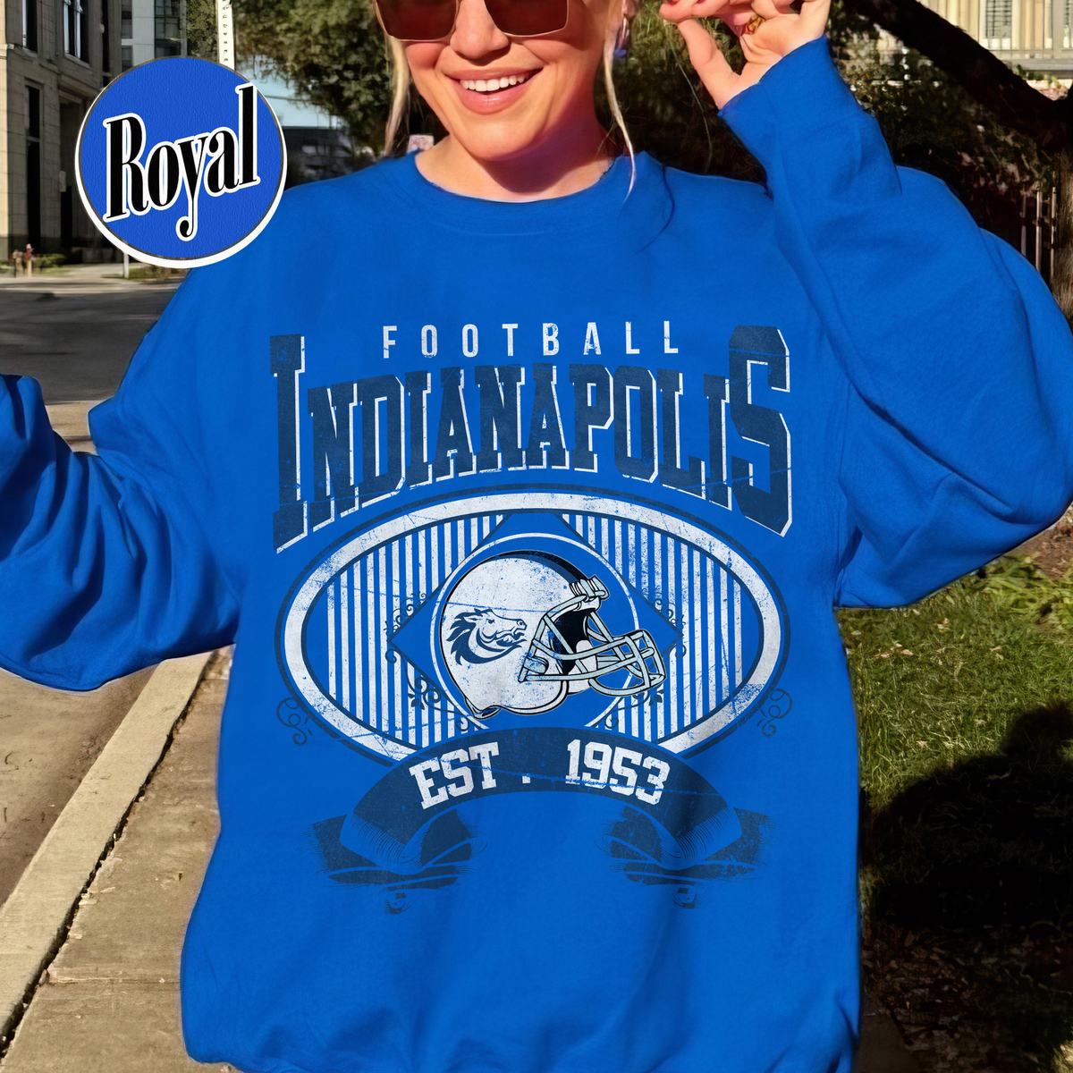 Unisex Indianapolis football vintage crewneck sweatshirt for men and women