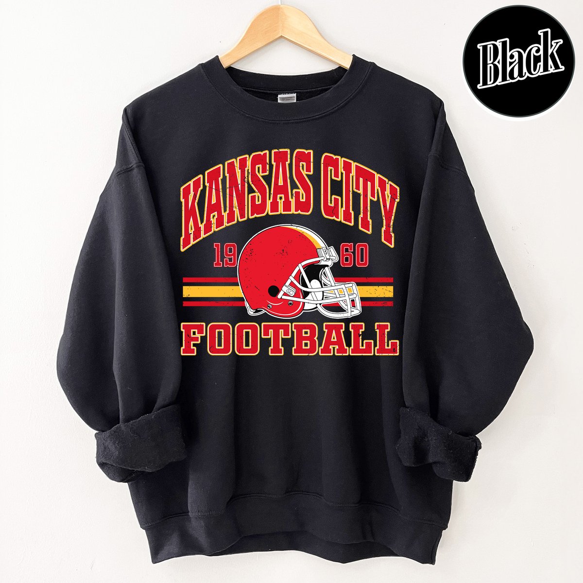 Unisex Kansas City football vintage crewneck sweatshirt for men and women