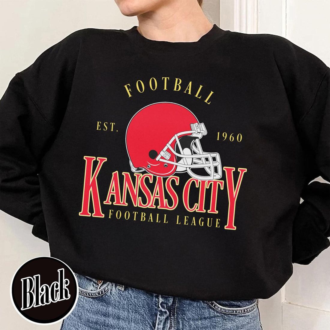 Unisex Kansas City football vintage crewneck sweatshirt for men and women