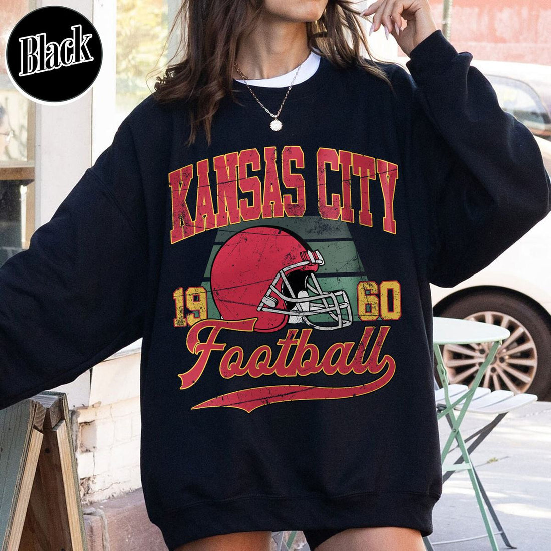 Unisex Kansas City football vintage crewneck sweatshirt for men and women