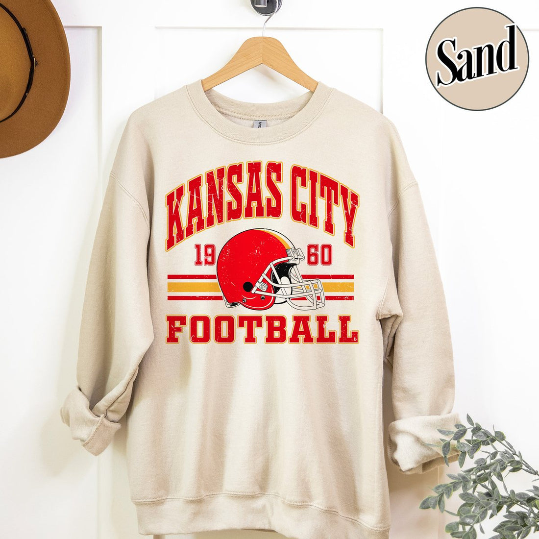 Unisex Kansas City football vintage crewneck sweatshirt for men and women