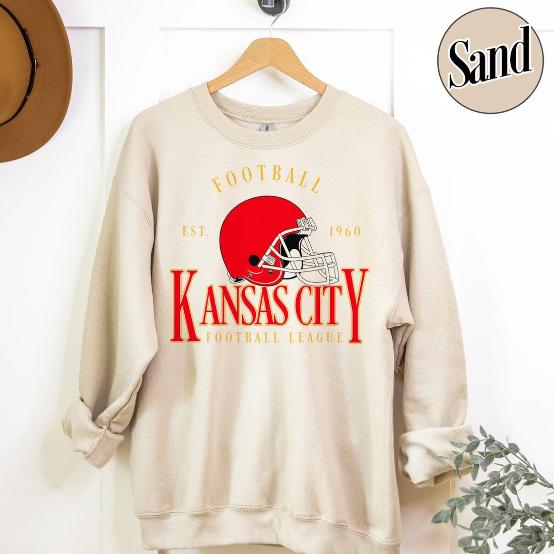 Unisex Kansas City football vintage crewneck sweatshirt for men and women