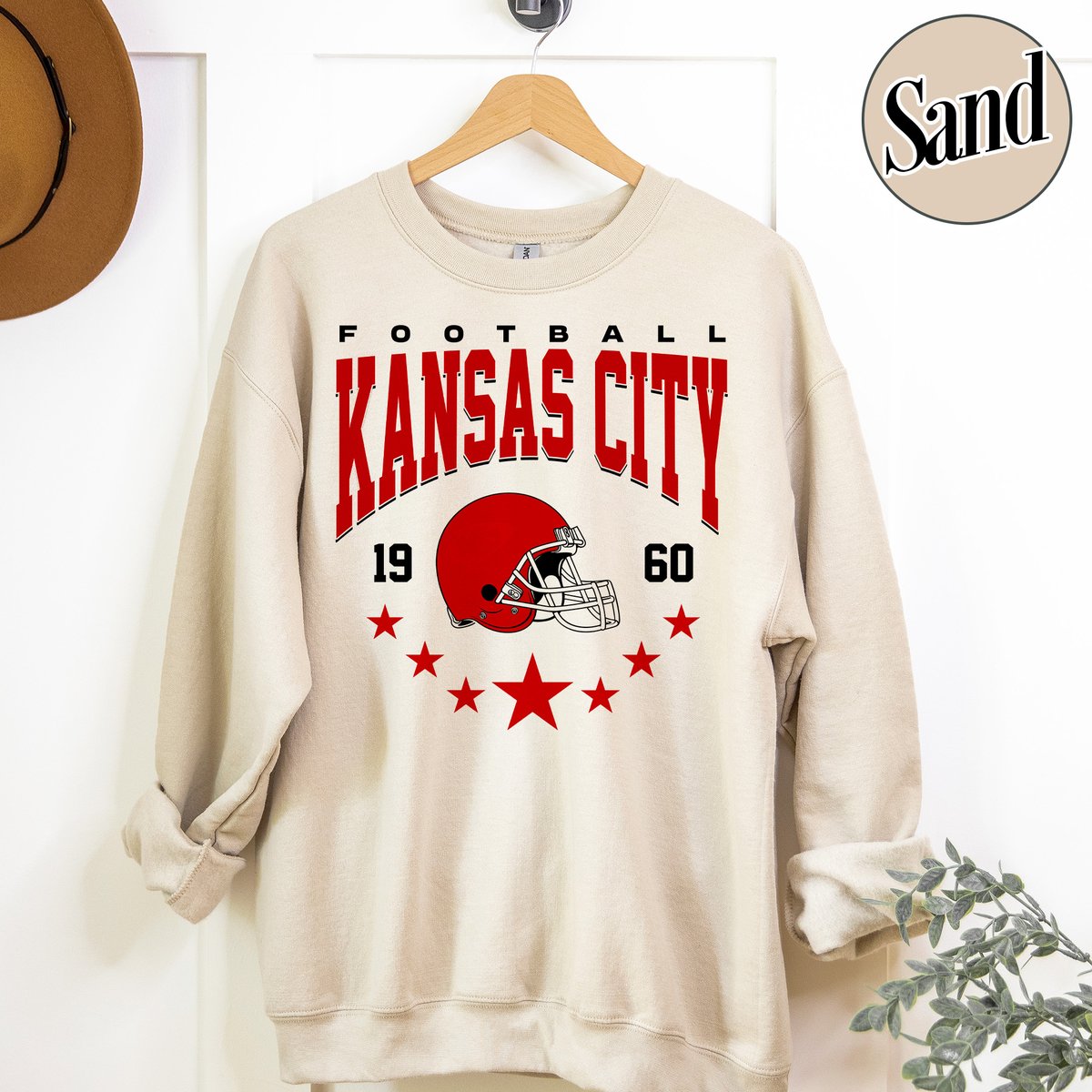 Unisex Kansas City football vintage crewneck sweatshirt for men and women