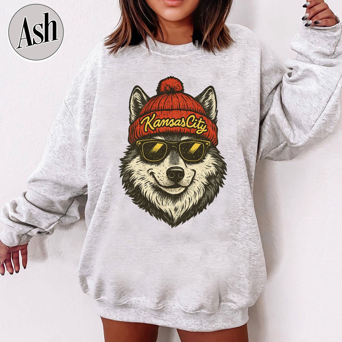Unisex Kansas City football vintage crewneck sweatshirt for men and women