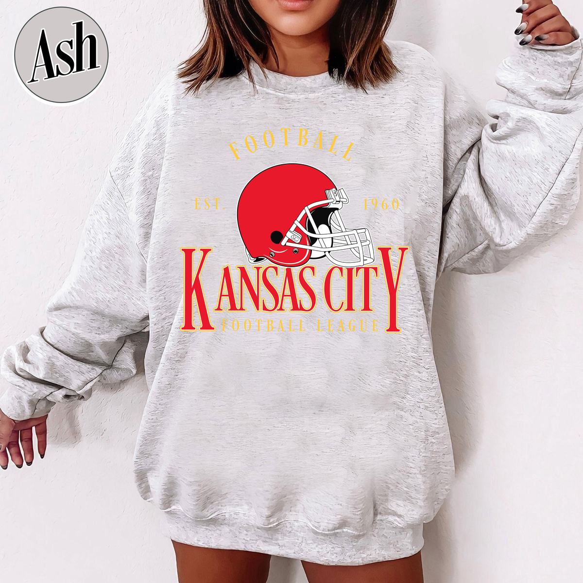 Unisex Kansas City football vintage crewneck sweatshirt for men and women
