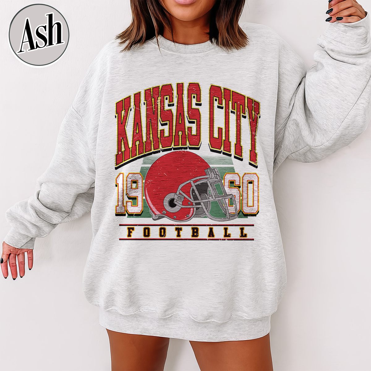 Unisex Kansas City football vintage crewneck sweatshirt for men and women