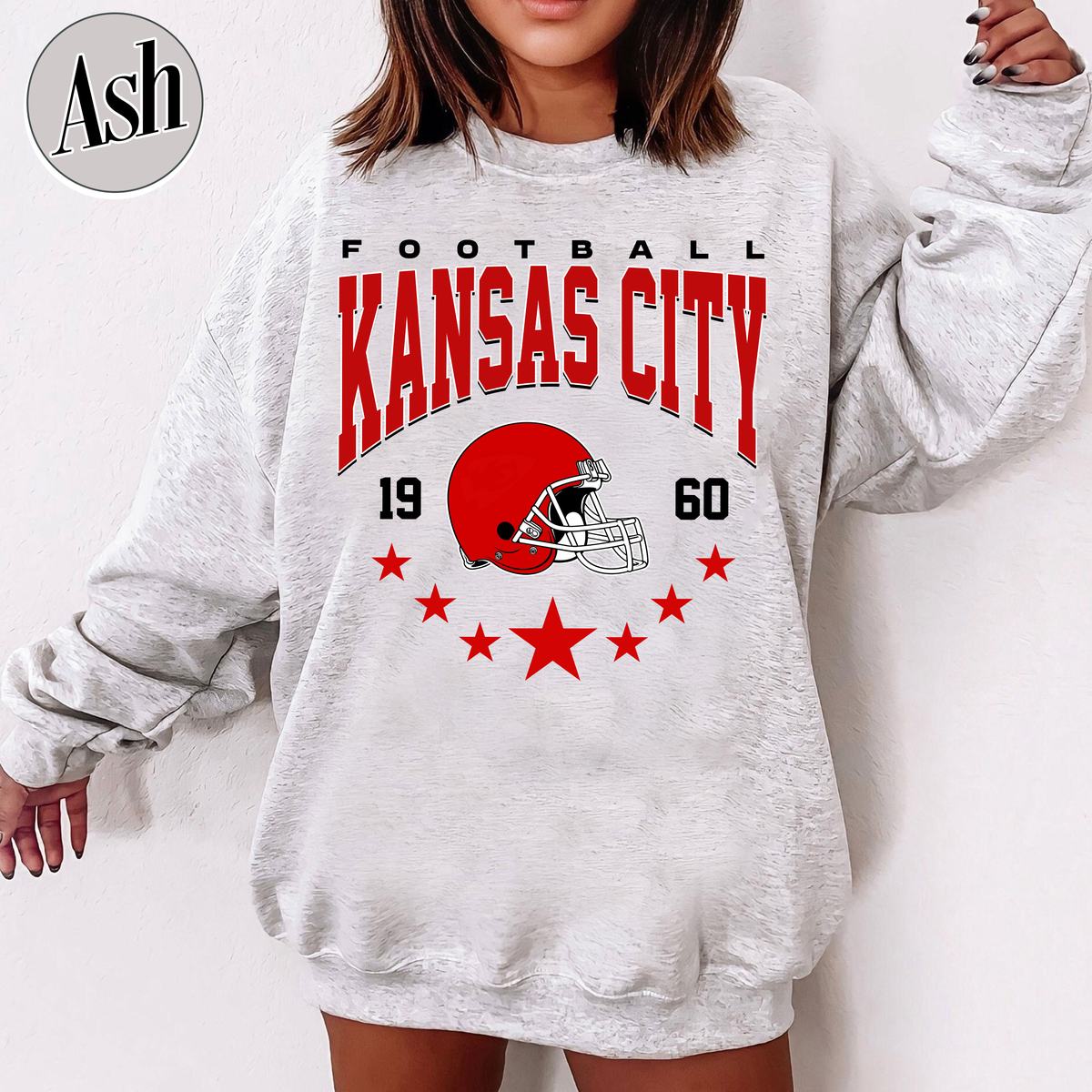 Unisex Kansas City football vintage crewneck sweatshirt for men and women