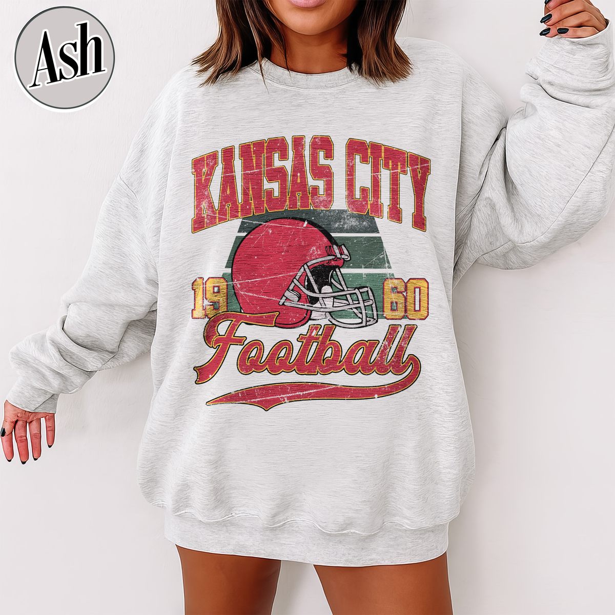 Unisex Kansas City football vintage crewneck sweatshirt for men and women