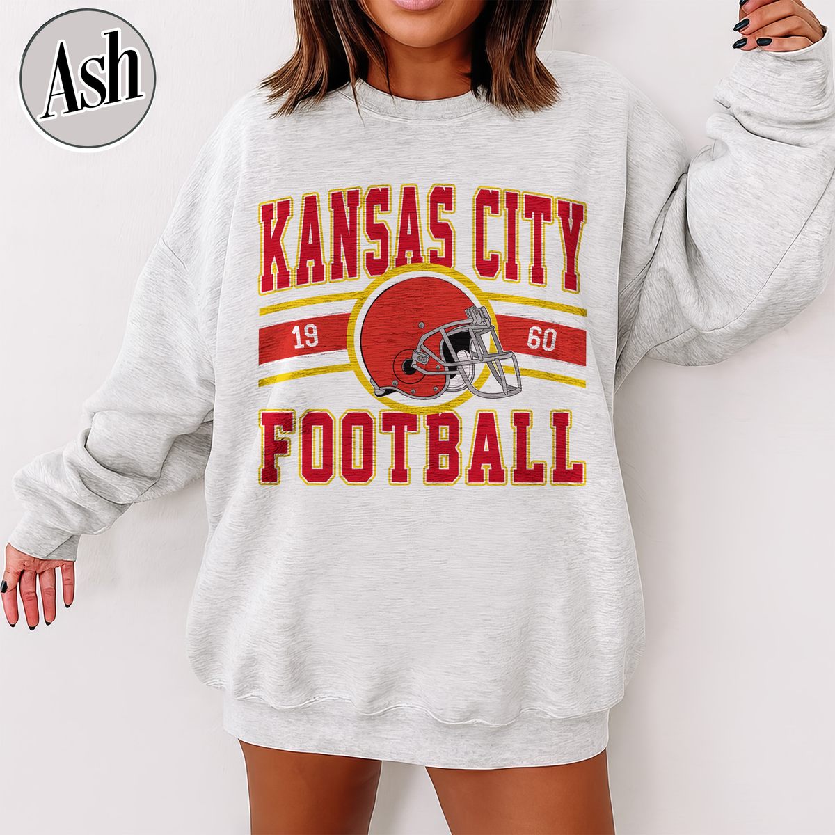 Unisex Kansas City football vintage crewneck sweatshirt for men and women
