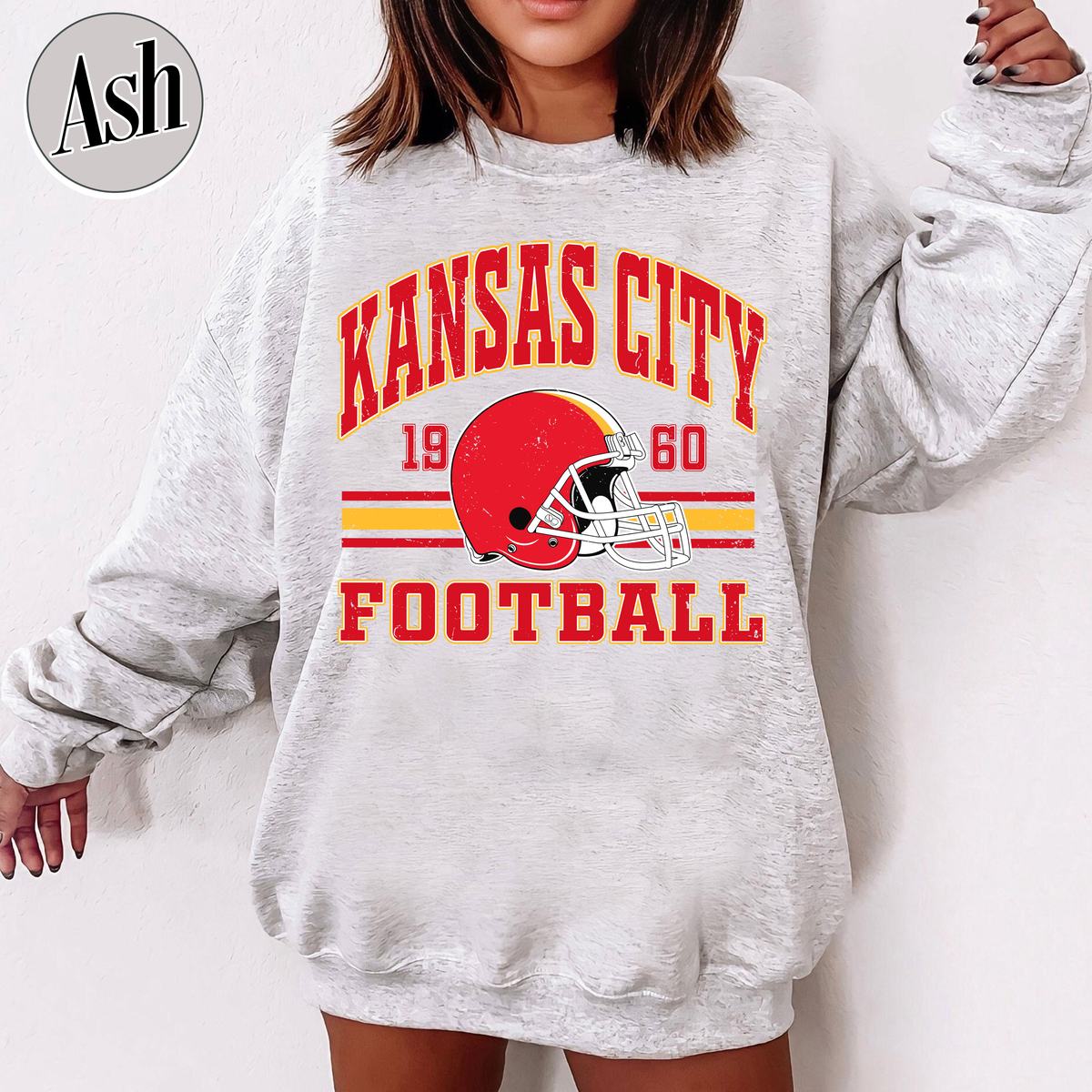 Unisex Kansas City football vintage crewneck sweatshirt for men and women
