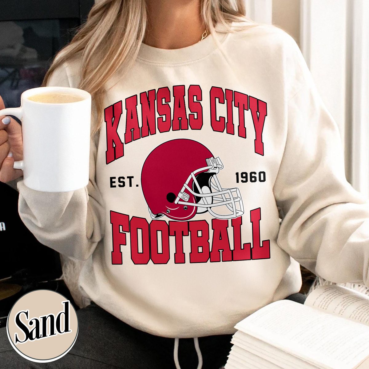 Unisex Kansas City football vintage crewneck sweatshirt for men and women