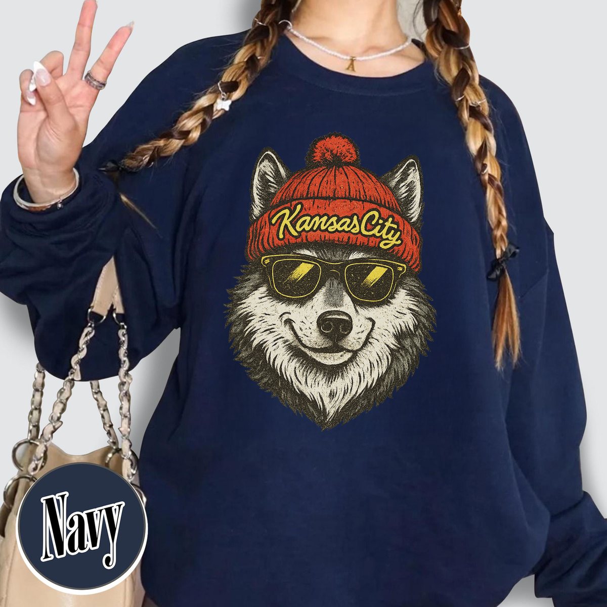 Unisex Kansas City football vintage crewneck sweatshirt for men and women