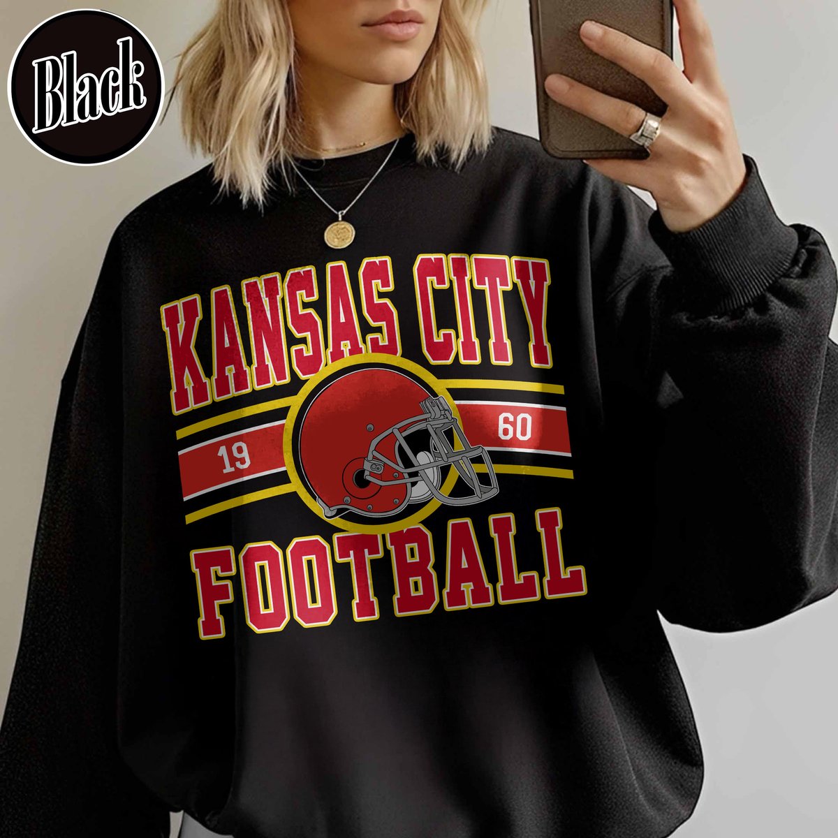 Unisex Kansas City football vintage crewneck sweatshirt for men and women