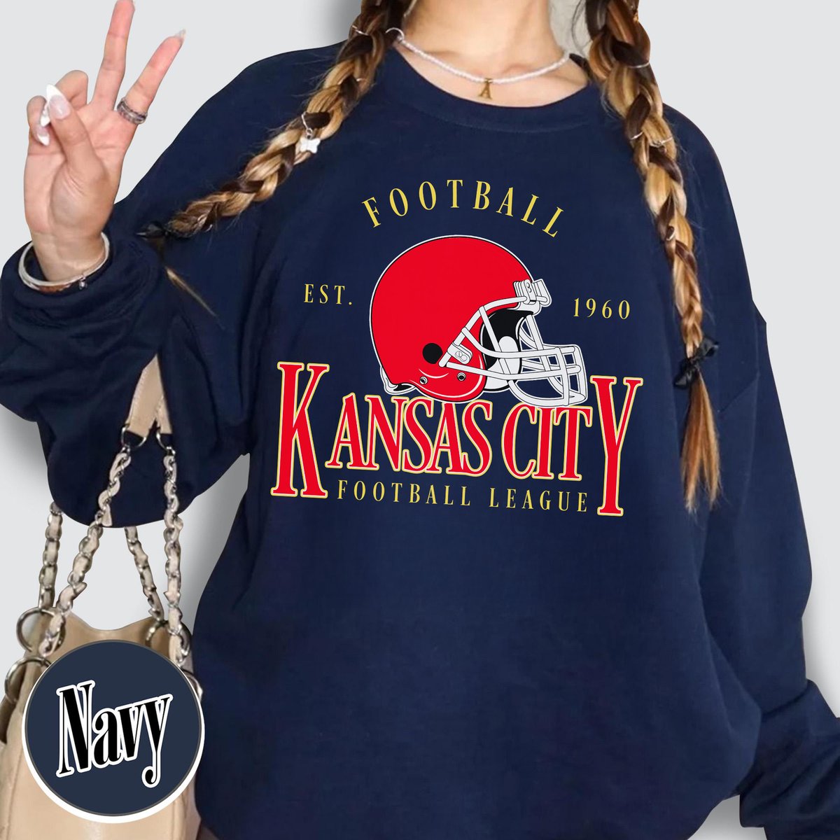 Unisex Kansas City football vintage crewneck sweatshirt for men and women