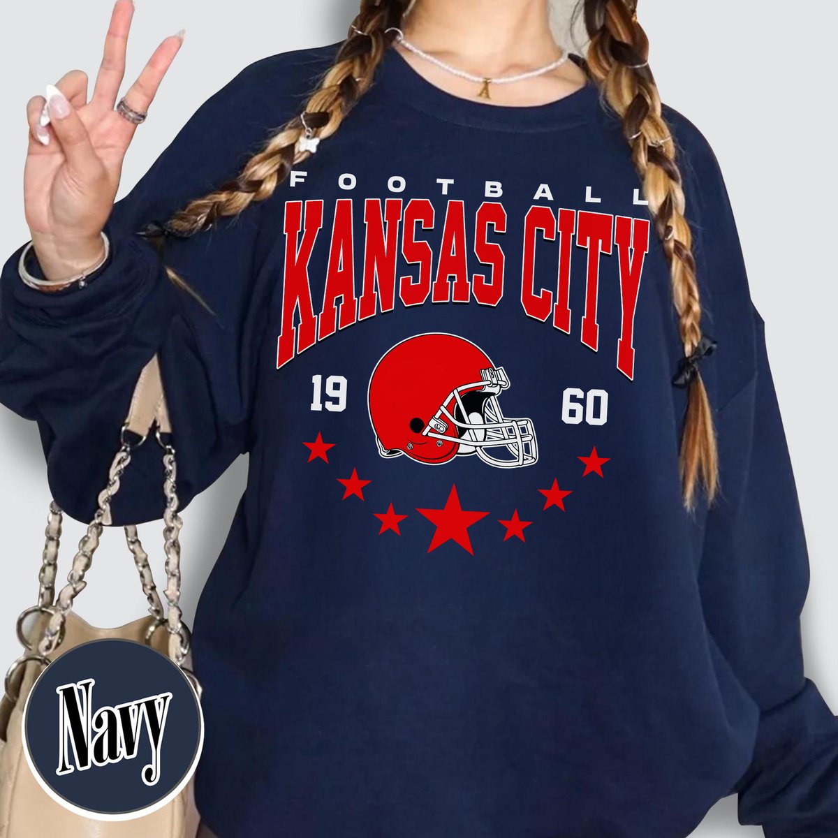 Unisex Kansas City football vintage crewneck sweatshirt for men and women