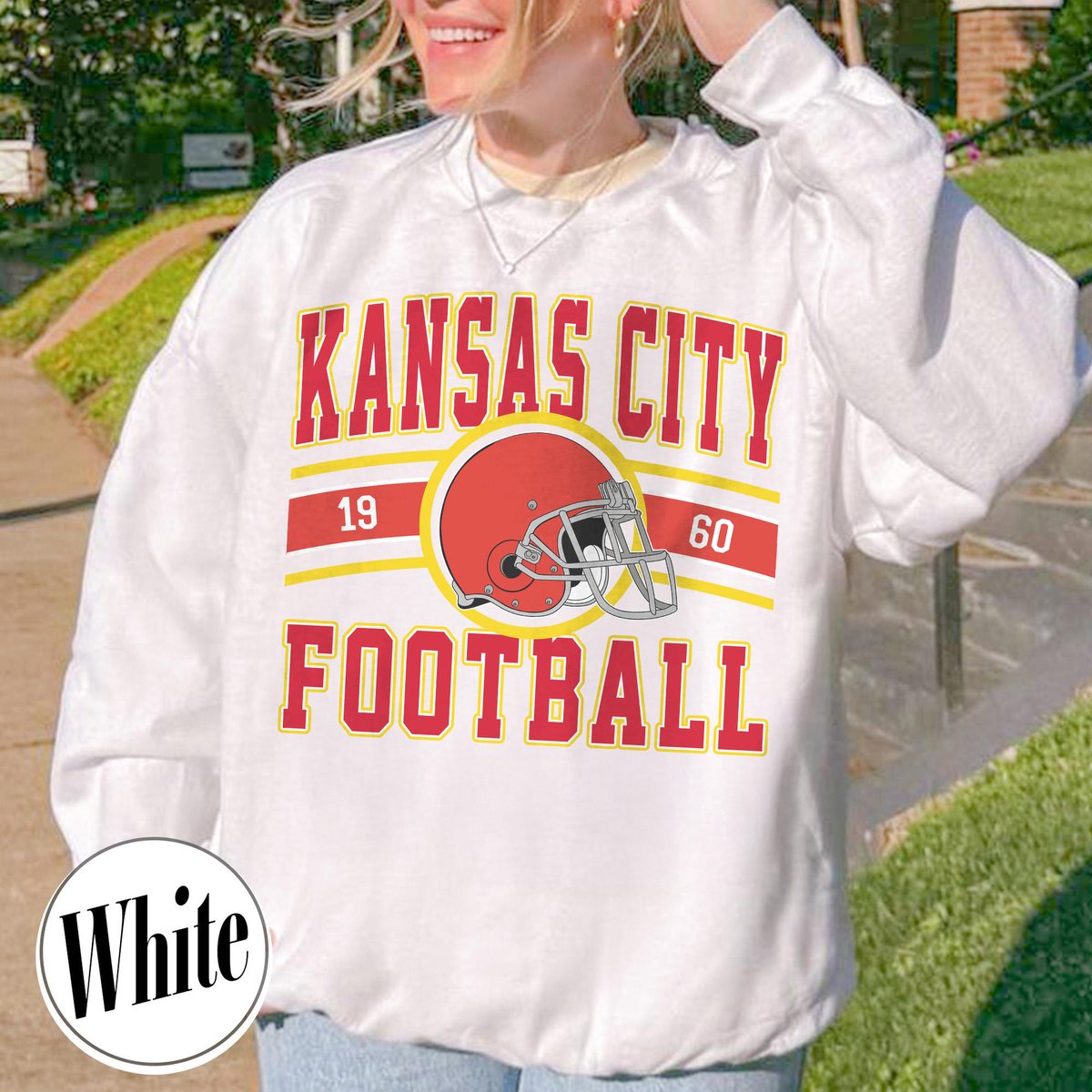 Unisex Kansas City football vintage crewneck sweatshirt for men and women