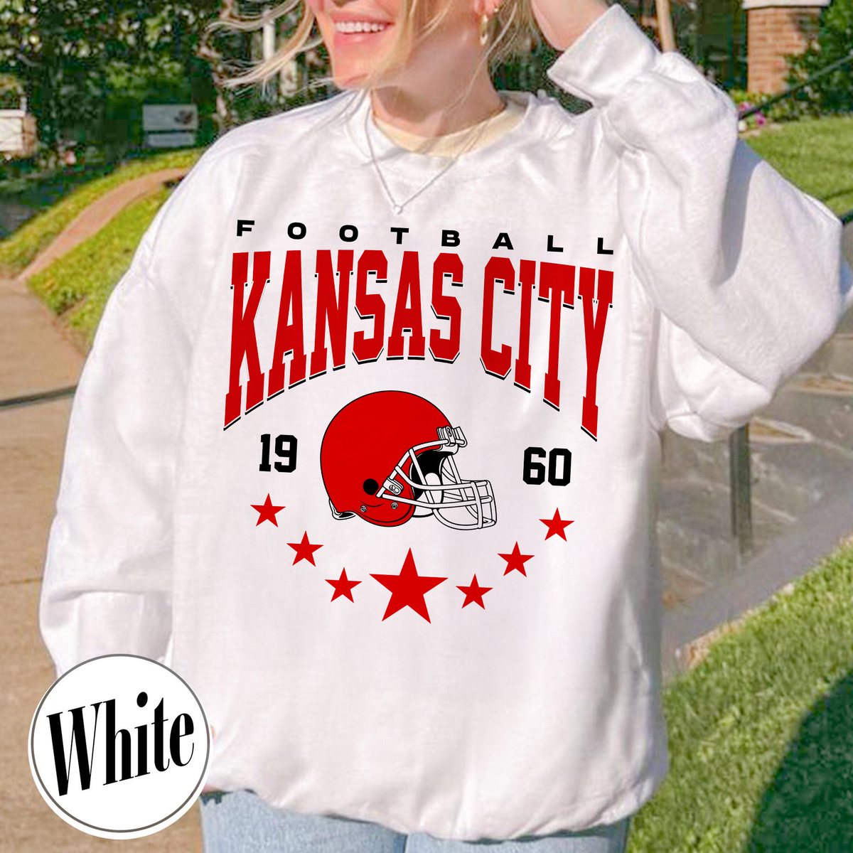 Unisex Kansas City football vintage crewneck sweatshirt for men and women