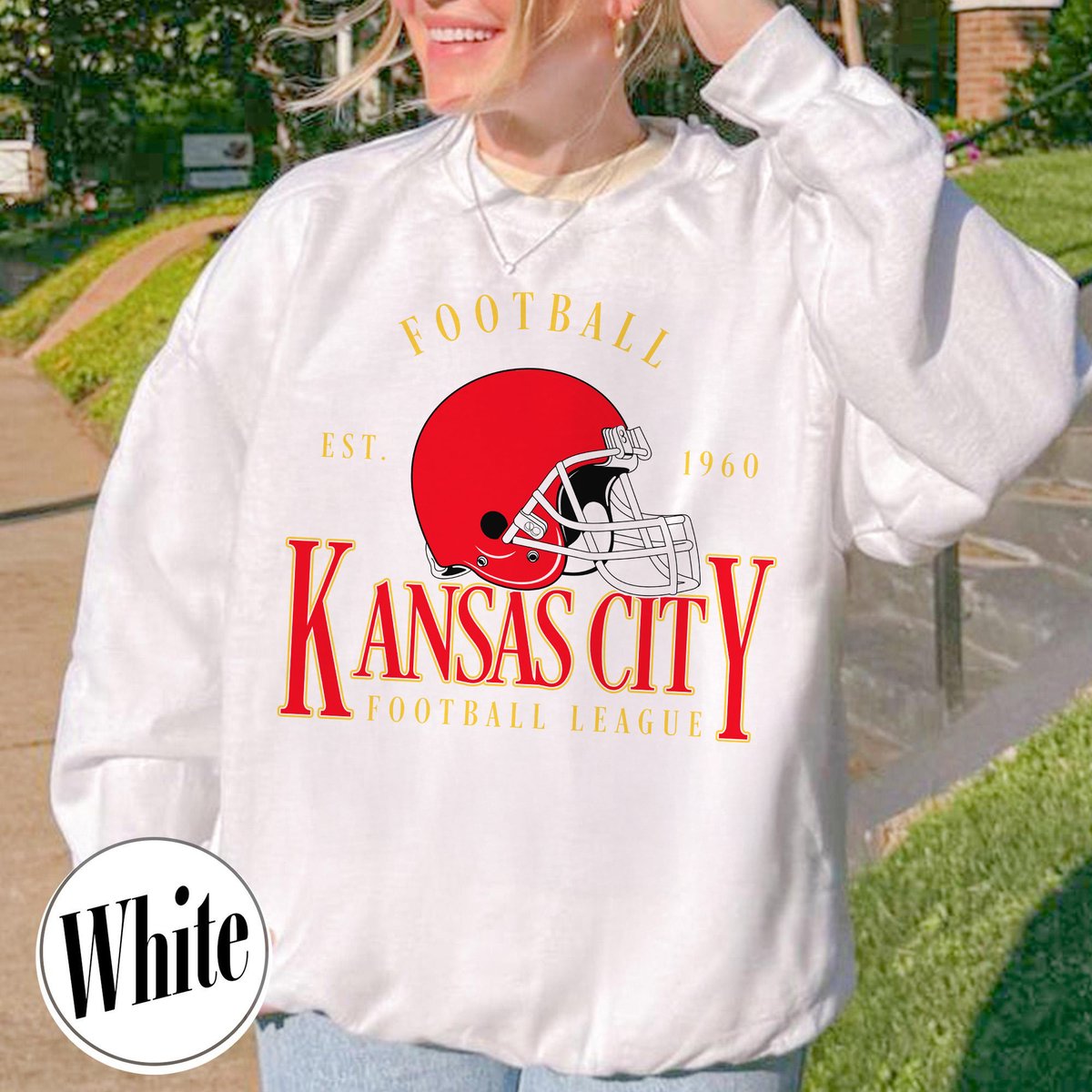 Unisex Kansas City football vintage crewneck sweatshirt for men and women