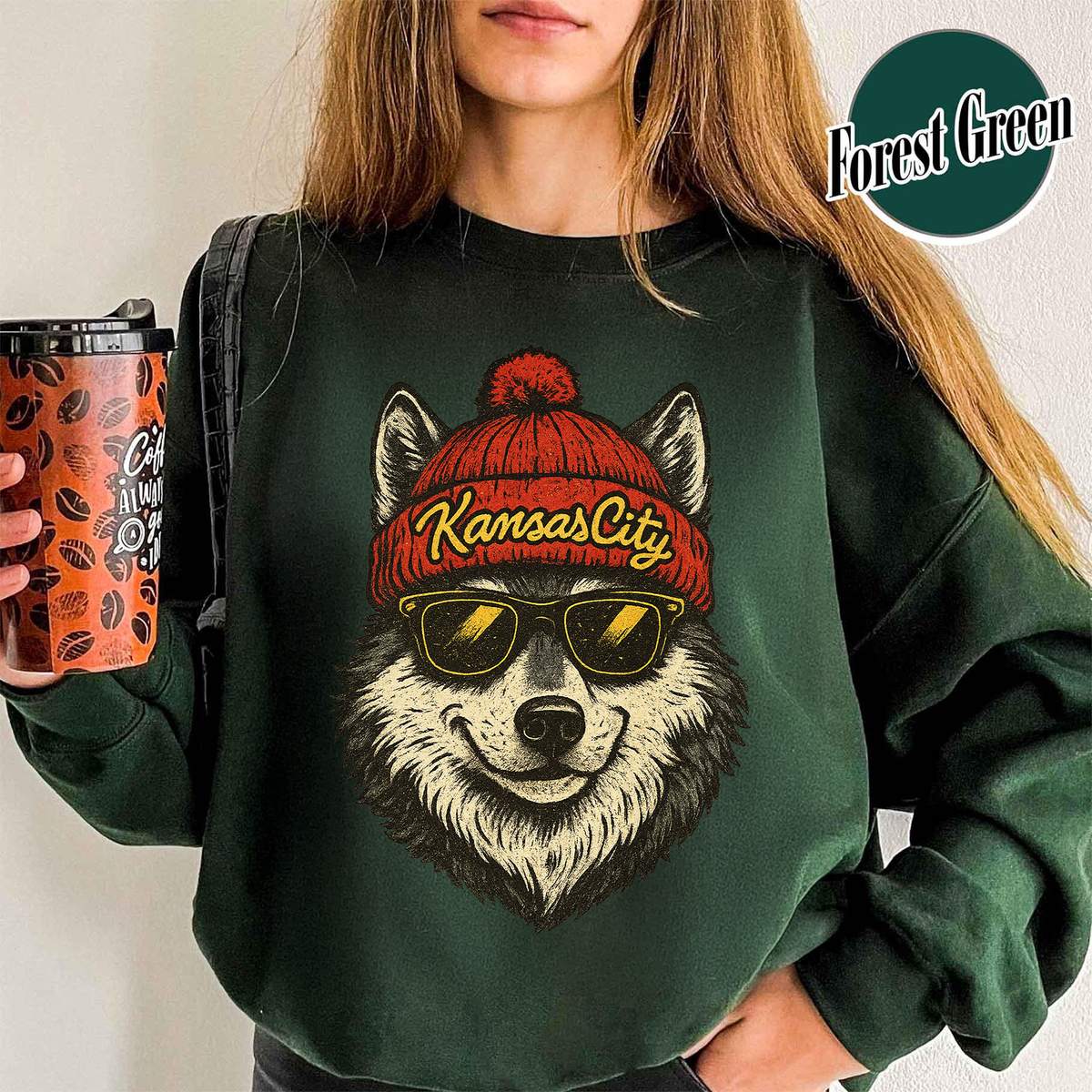 Unisex Kansas City football vintage crewneck sweatshirt for men and women