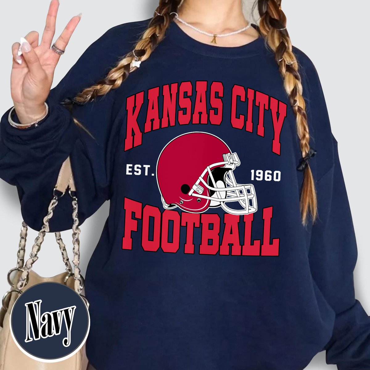 Unisex Kansas City football vintage crewneck sweatshirt for men and women