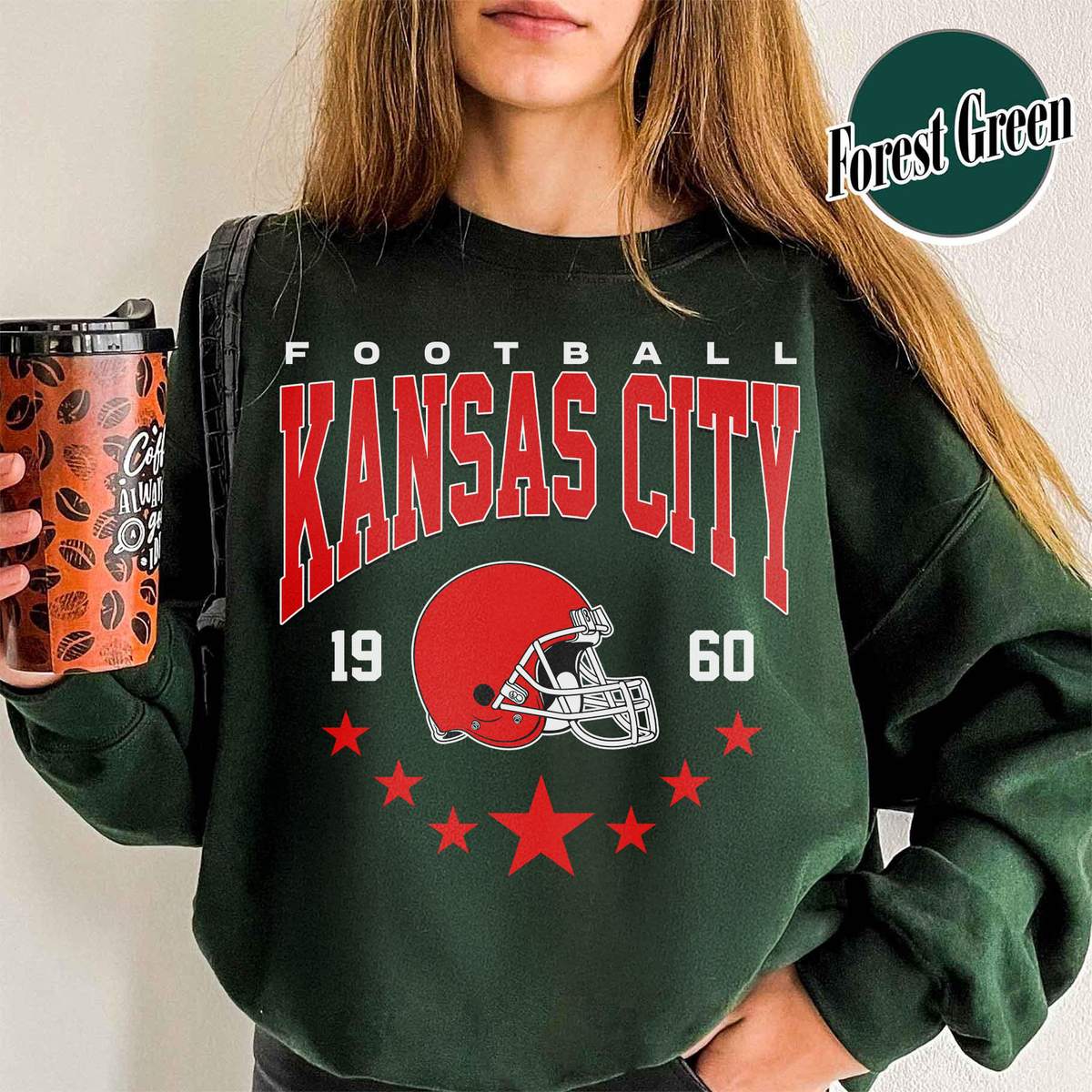 Unisex Kansas City football vintage crewneck sweatshirt for men and women