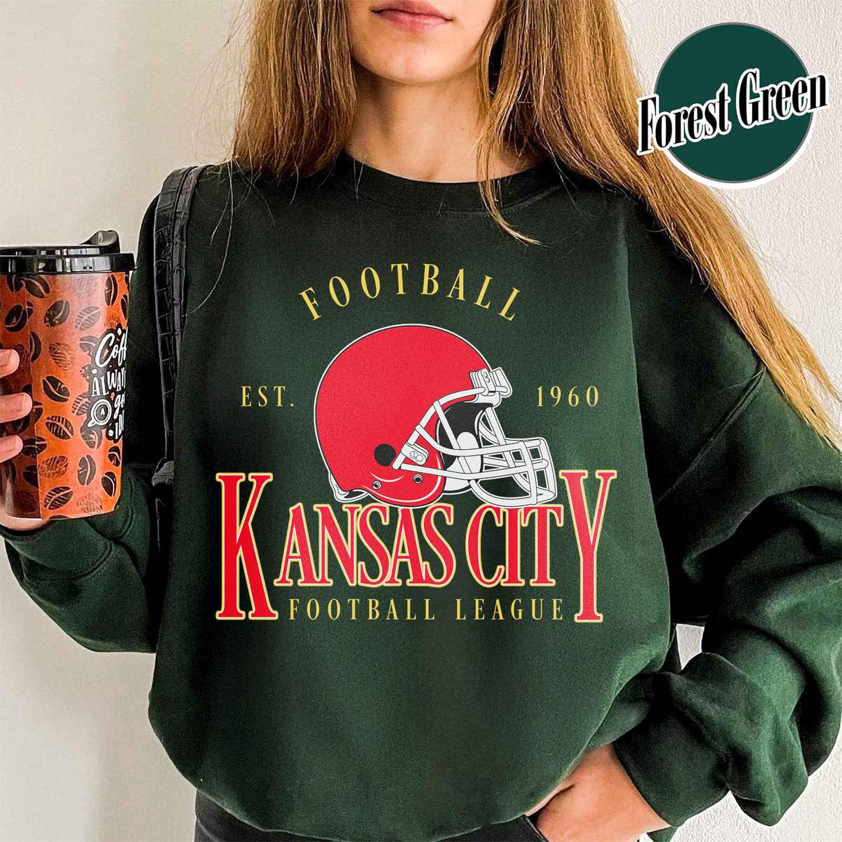 Unisex Kansas City football vintage crewneck sweatshirt for men and women