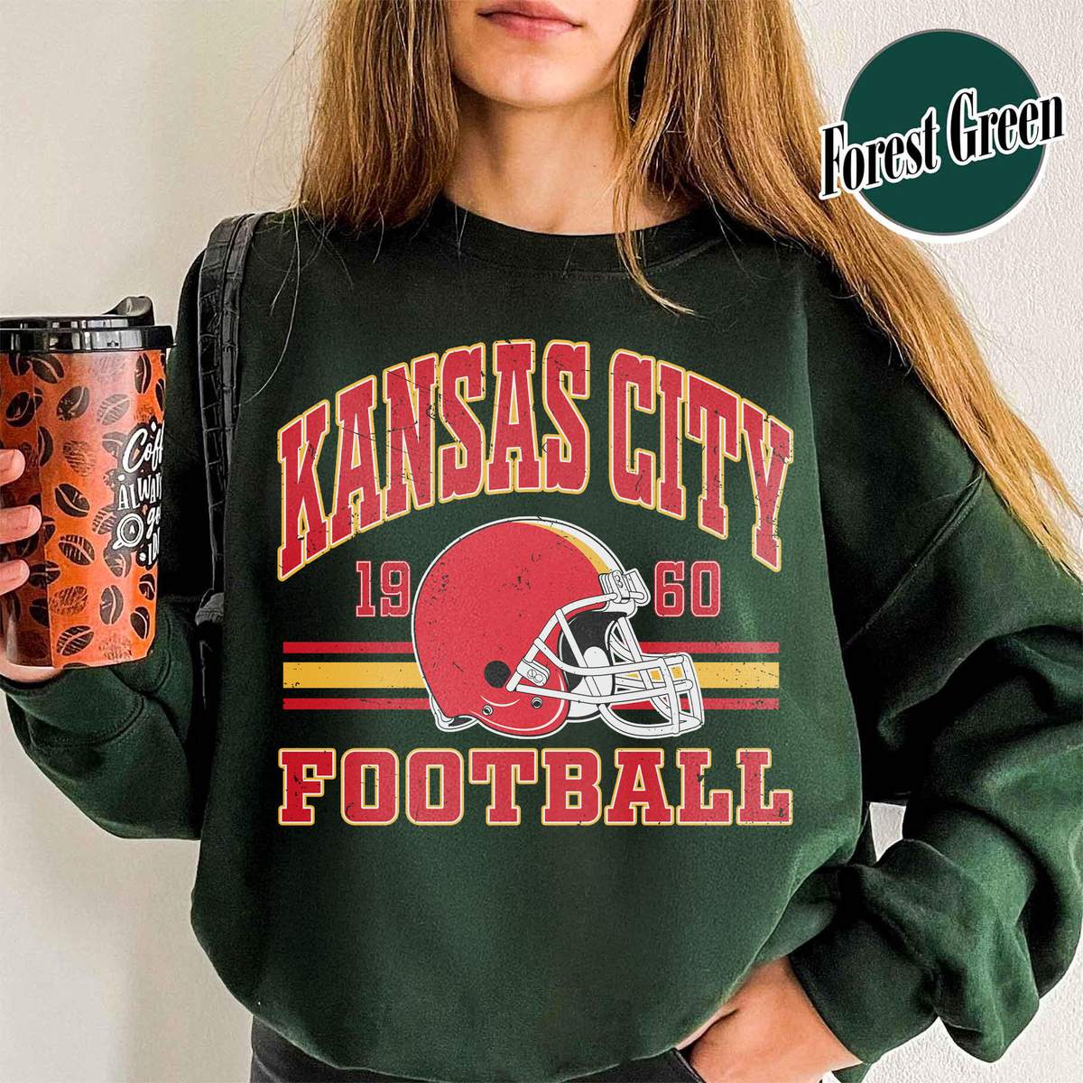 Unisex Kansas City football vintage crewneck sweatshirt for men and women