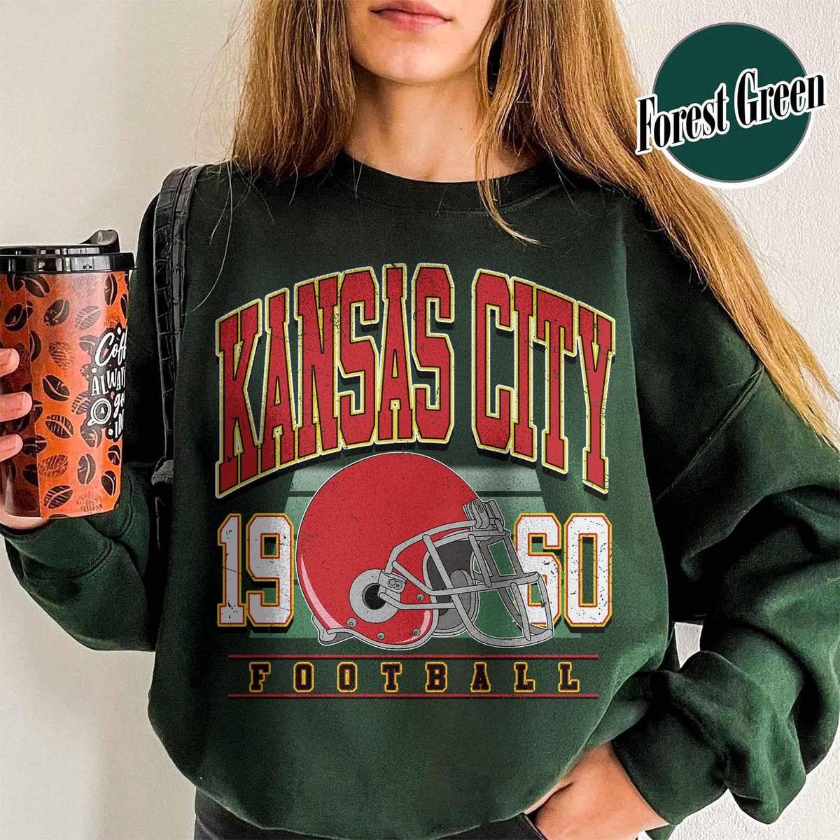 Unisex Kansas City football vintage crewneck sweatshirt for men and women