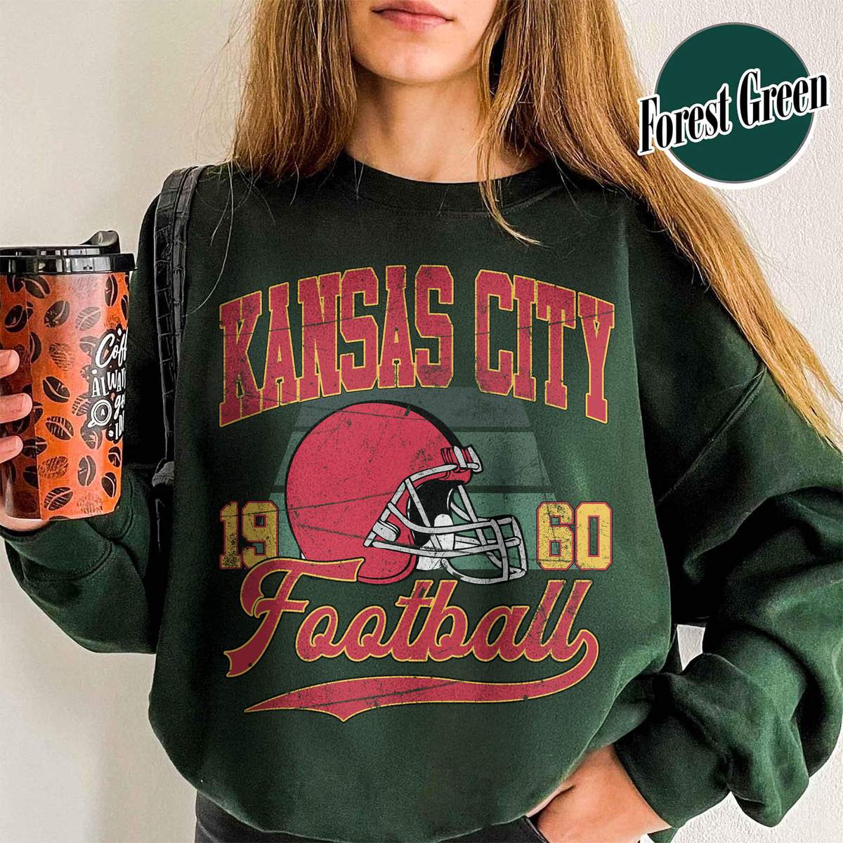 Unisex Kansas City football vintage crewneck sweatshirt for men and women