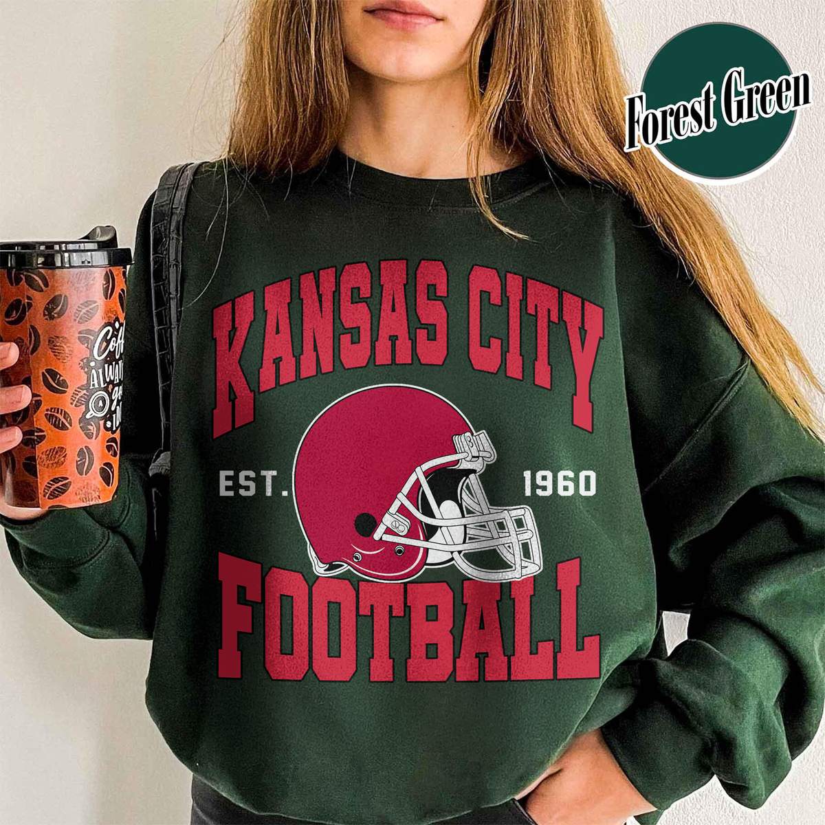 Unisex Kansas City football vintage crewneck sweatshirt for men and women