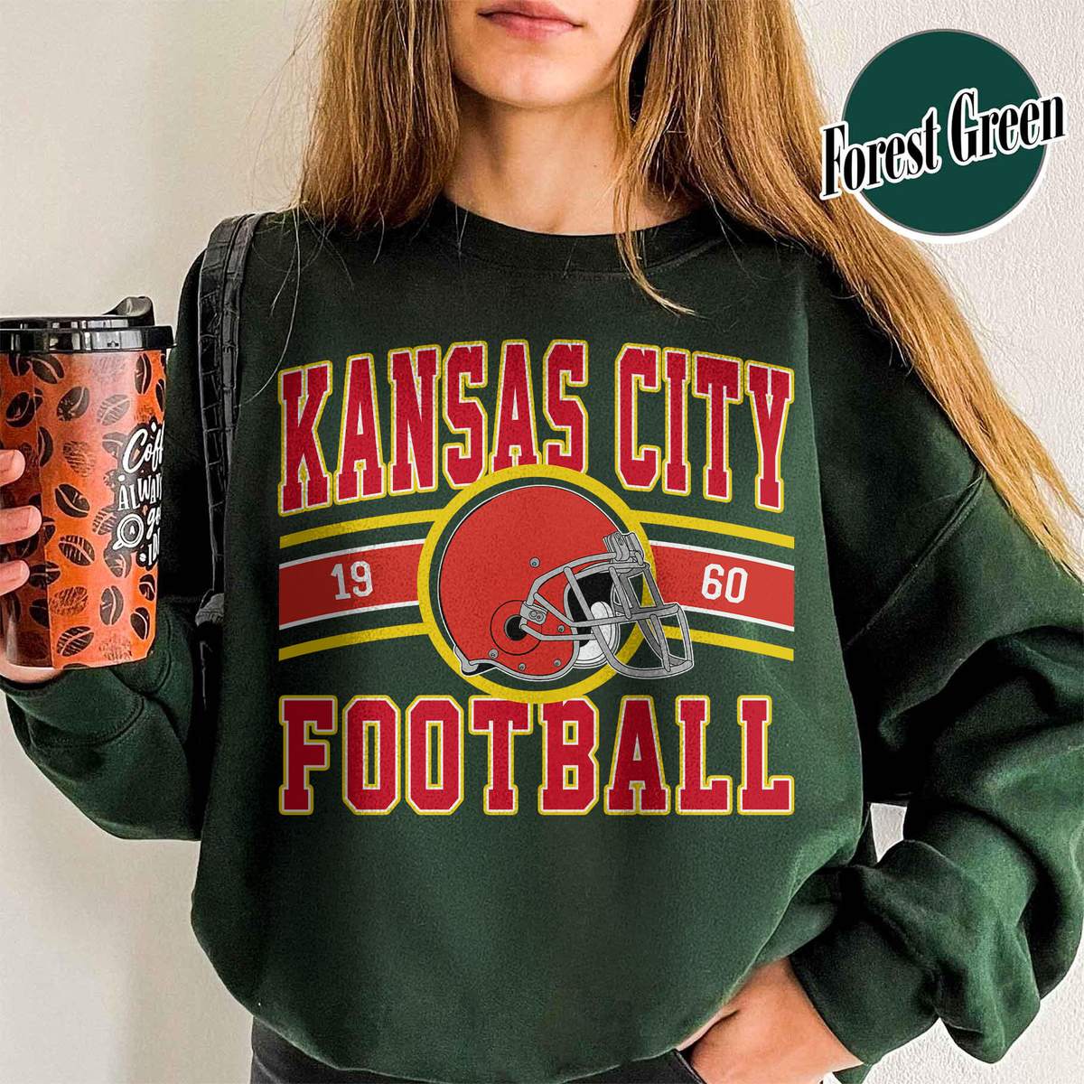Unisex Kansas City football vintage crewneck sweatshirt for men and women