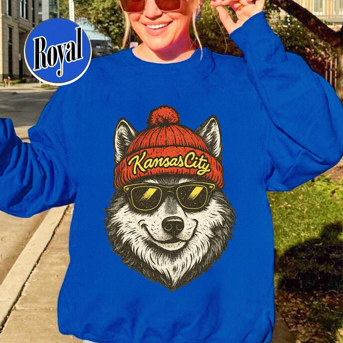 Unisex Kansas City football vintage crewneck sweatshirt for men and women