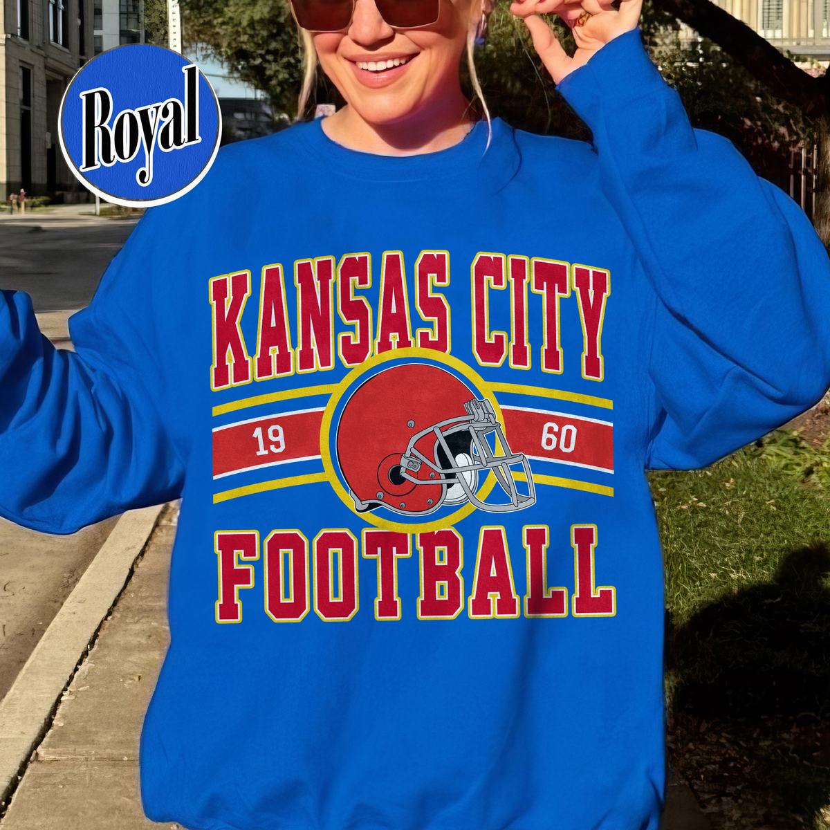 Unisex Kansas City football vintage crewneck sweatshirt for men and women