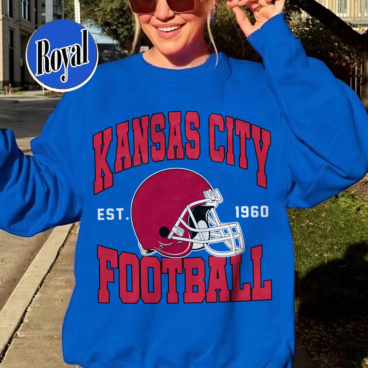 Unisex Kansas City football vintage crewneck sweatshirt for men and women